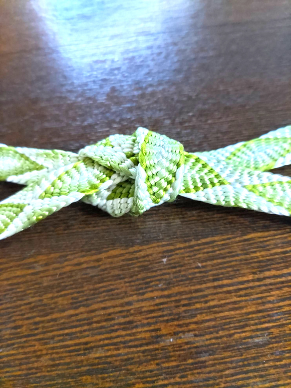 帯締め 手組 組紐 長尺 笹浪唐組 緑系 和装小物（帯・半襟） 和