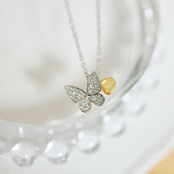 繁榮財富幸運石黃水晶和蝴蝶項鍊十一月生日石 第1張的照片