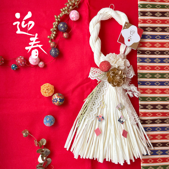 2024年お正月飾り　しめ縄　タッセル　マム　ナチュラル　シャビー　くすみカラー 楽天市場】【早割5%オフ10月末まで】秀〆 しめ縄 おしゃれ