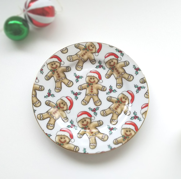 ジンジャーブレッドマンクッキーのクリスマスティーセット(カップ&ソーサー1客、プレート1枚) 4枚目の画像