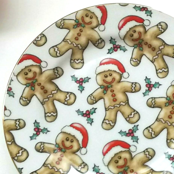 ジンジャーブレッドマンクッキーのクリスマスティーセット(カップ&ソーサー1客、プレート1枚) 7枚目の画像