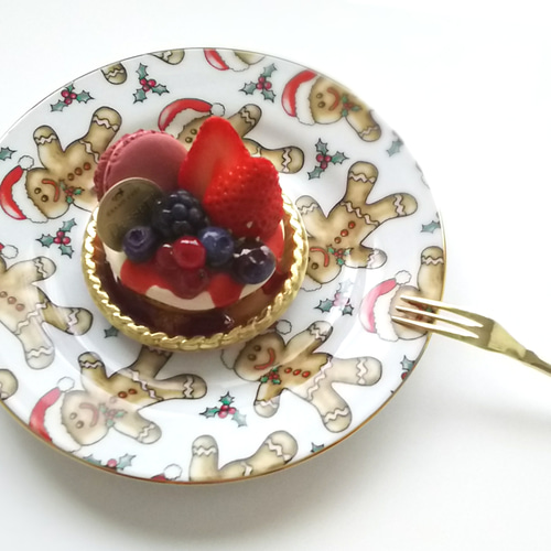 デッドストック❤️アンティークTACHIKICHIクリスマスパーティー皿7枚セット ジンジャーブレッドマンクッキーのクリスマスティーセット(カップ