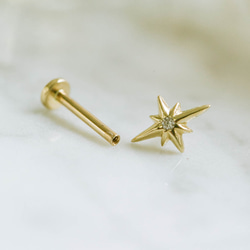 14K金 ゴールド 星 ヘリックス 軟骨 アンチトラガス アウター インナーコンク イヤリング ピアス ラブレット 5枚目の画像