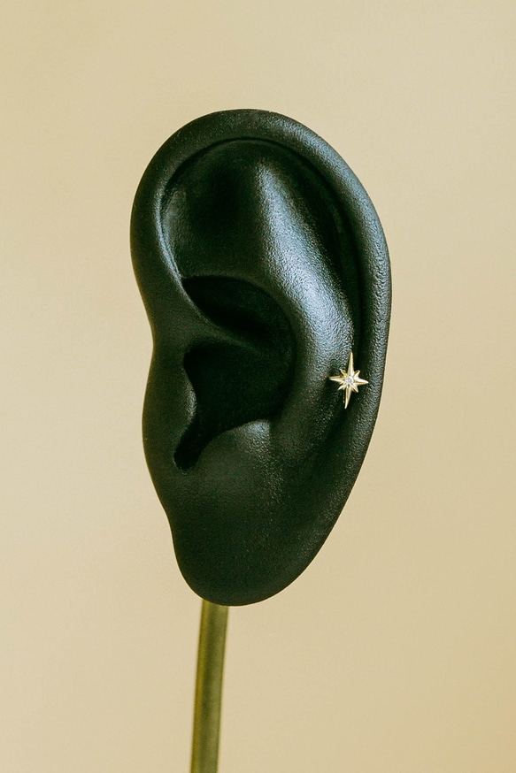 14K金 ゴールド 星 ヘリックス 軟骨 アンチトラガス アウター インナーコンク イヤリング ピアス ラブレット 7枚目の画像