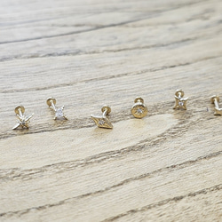 14K金 ゴールド 星 ヘリックス 軟骨 アンチトラガス アウター インナーコンク イヤリング ピアス ラブレット 11枚目の画像