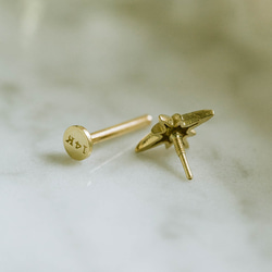 14K金 ゴールド 星 ヘリックス 軟骨 アンチトラガス アウター インナーコンク イヤリング ピアス ラブレット 3枚目の画像