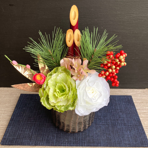 数量限定【大人気】お正月 ミニ門松 ー大人カラーS・受注制作 しめ縄