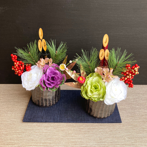 数量限定【大人気】お正月 ミニ門松 ー大人カラーS・受注制作 しめ縄