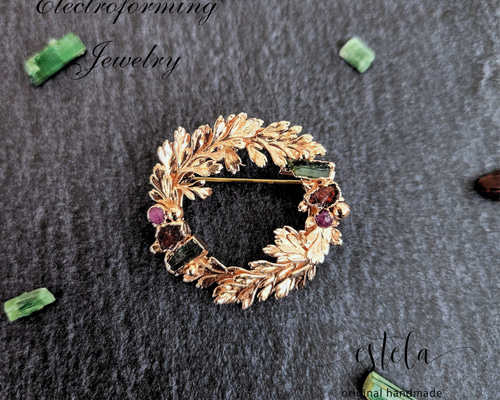 エレクトロフォーミングジュエリー】リースブローチ【再販】 ブローチ