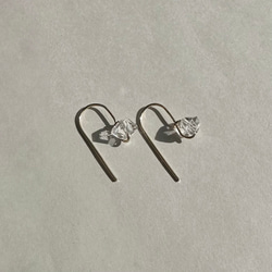 Droplet Pierce/ Herkimer diamond（14Kgf）冬支度ハンドメイド2023 6枚目の画像