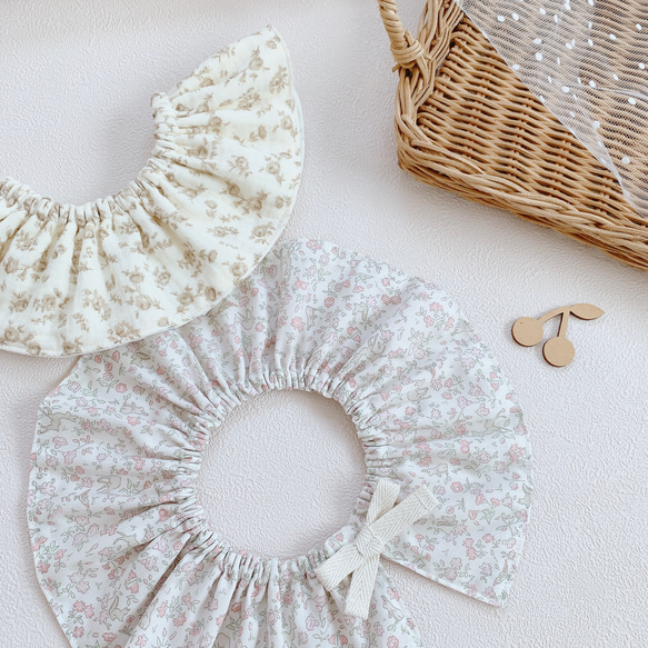 ハンドメイドスタイ　フリルスタイ　レース 完成品即日発送ˎˊ˗フリルスタイ 2点セット スタイ・よだれかけ mimimi