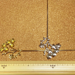 桜の枝かんざしパーツ２本ゴールド 7枚目の画像