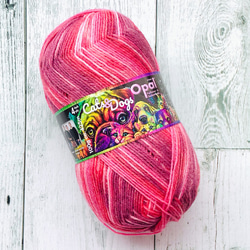 つぶハートが可愛い オパール毛糸の手編み靴下・ピンク 6枚目の画像