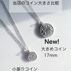 SILVER New in! 大きめサイズ！つけっぱなしOK❗金属アレルギー対応コインネックレスサージカルステンレス 3枚目の画像