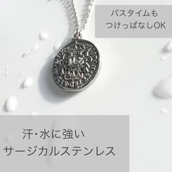 SILVER New in! 大きめサイズ！つけっぱなしOK❗金属アレルギー対応コインネックレスサージカルステンレス 5枚目の画像