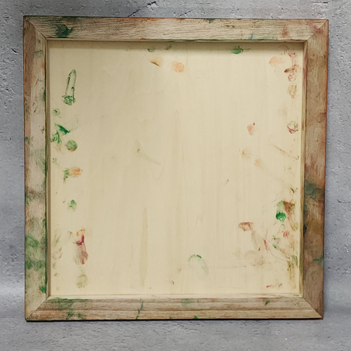 ひろ・あおき 作 「盤043 」 オイルパステル/木製パネル S3 27.3