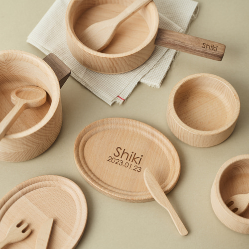 名入れ無料！】木製おままごとキッチンセット ┃ 名入れあり ┃ 誕生日