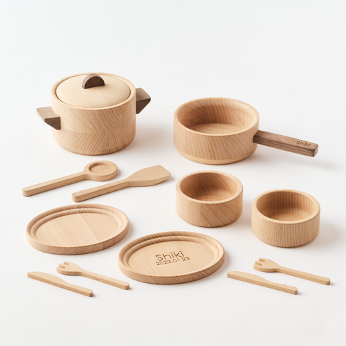 名入れ無料！】木製おままごとキッチンセット ┃ 名入れあり ┃ 誕生日