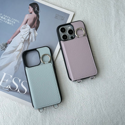 ミラー付き iphone17 16 15 14 13 ケース スマホショルダー カード収納