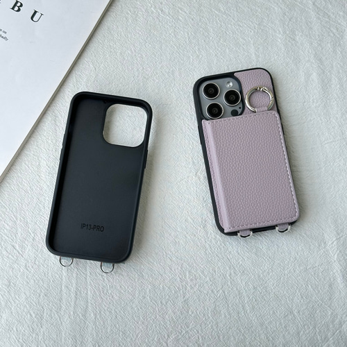 ミラー付き iphone17 16 15 14 13 ケース スマホショルダー カード収納