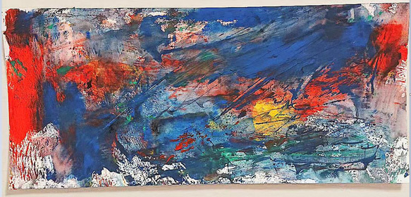 抽象画 現代アート 原画「火の起源」 絵画 エンサーナアート