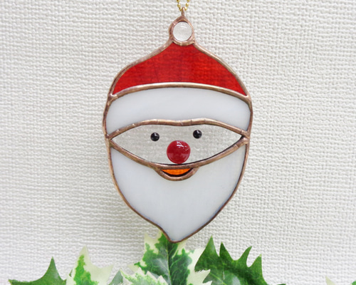 真っ赤なお鼻のサンタクロース】 ステンドグラスとフュージンググラス