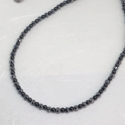 高純度テラヘルツカット5mm＆磁気ヘマタイト丸4mmネックレス38cm 肩こり　頭痛　体質改善　疲労回復　血行促進 2枚目の画像