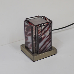 「ミニあんどんランプ・赤」ステンドグラスランプ　インテリア雑貨・生活道具 8枚目の画像