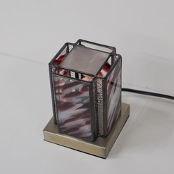 「ミニあんどんランプ・赤」ステンドグラスランプ　インテリア雑貨・生活道具 6枚目の画像