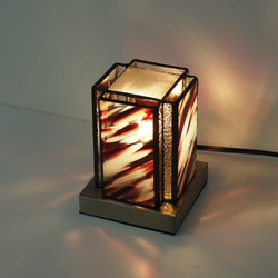 「ミニあんどんランプ・赤」ステンドグラスランプ　インテリア雑貨・生活道具 5枚目の画像