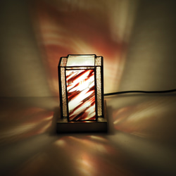 「ミニあんどんランプ・赤」ステンドグラスランプ　インテリア雑貨・生活道具 13枚目の画像