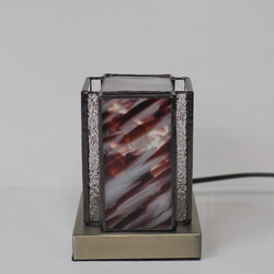 「ミニあんどんランプ・赤」ステンドグラスランプ　インテリア雑貨・生活道具 11枚目の画像