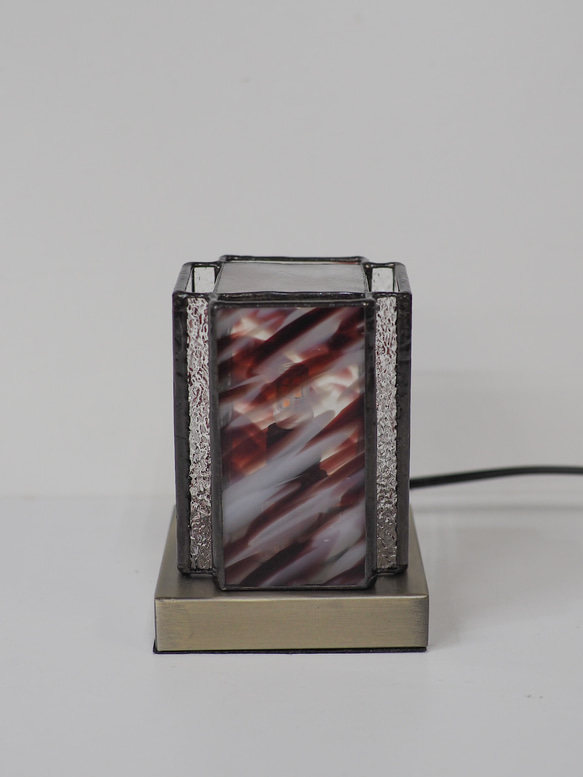 「ミニあんどんランプ・赤」ステンドグラスランプ　インテリア雑貨・生活道具 11枚目の画像