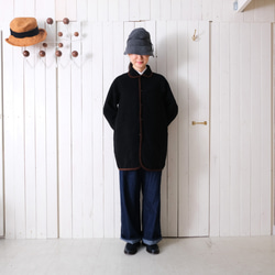 reversible wool coat * black & green check * 第8張的照片