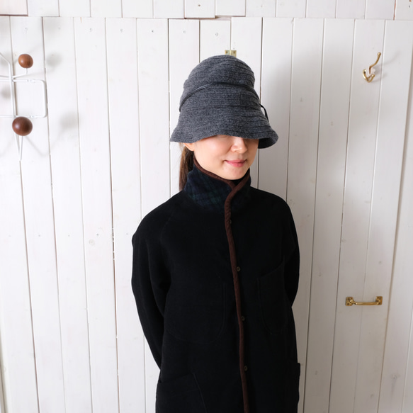 reversible wool coat * black & green check * 第11張的照片