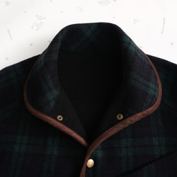 reversible wool coat * black & green check * 第17張的照片