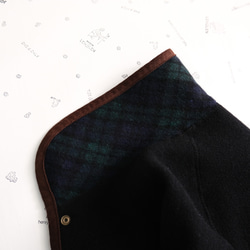 reversible wool coat * black & green check * 第15張的照片