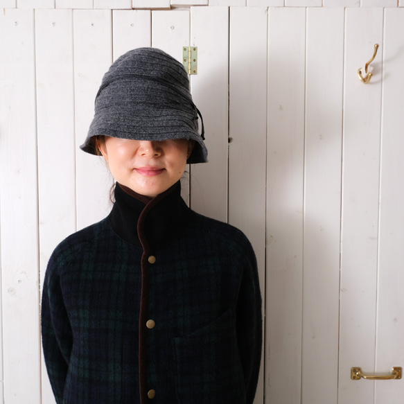 reversible wool coat * black & green check * 第7張的照片