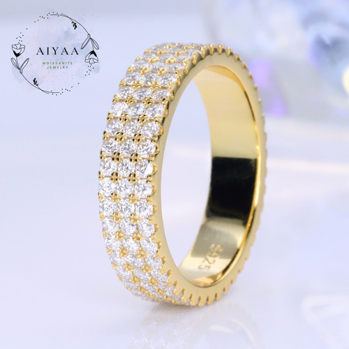 【祝開店！大放出セール開催中】 モアッサナイト モアサナイト フルエタニティリング 1.5 rings 3 アクセサリー