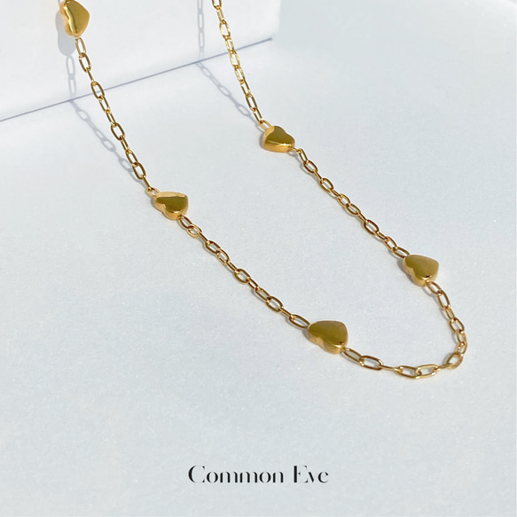 Common Eve ハートネックレス  /付けっぱなしOK/金属アレルギー対応 5枚目の画像