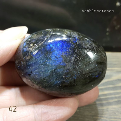 ラブラドライトタンブル磨き石(42)69.3g 約48x35x23mm 天然石