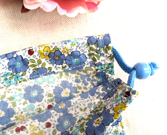 【限定！】青花柄✳️巾着セット(お弁当袋、コップ袋) 3枚目の画像