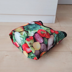 畳める・エコバッグ３０×３０×10cm（野菜写真デジタルプリント生地・ポリエステル）25mm幅の持手・ビタミンカラー 15枚目の画像