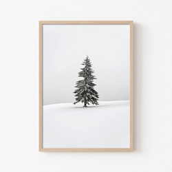 【冬 景色 アートポスター】雪 木 風景写真 インテリア雑貨 クリスマスツリー モミの木 飾り モダンアート 壁掛け 8枚目の画像