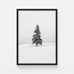 【冬 景色 アートポスター】雪 木 風景写真 インテリア雑貨 クリスマスツリー モミの木 飾り モダンアート 壁掛け 7枚目の画像
