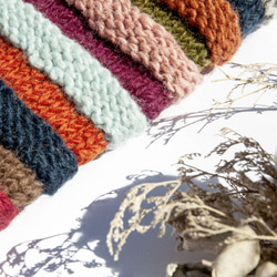 手織りウールニットソックス/ストライプソックス/ウールかぎ針編みストッキング/暖かいウールソックス - 南米レインボーパレットス 7枚目の画像