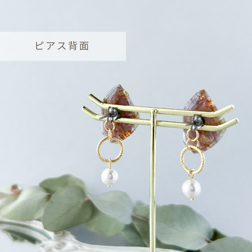 誕生日ギフトに》ドライフラワーと揺れるパール レジンアクセサリー