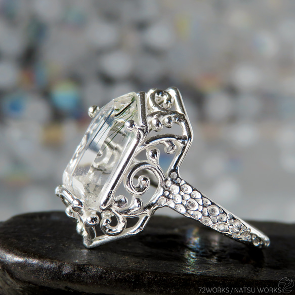 アクチノライト in クォーツ リング / Actinolite in Quartz Ring 3枚目の画像