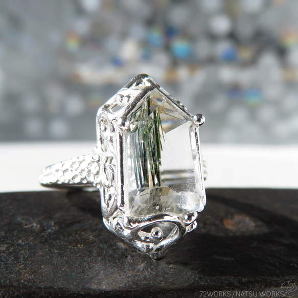 アクチノライト in クォーツ リング / Actinolite in Quartz Ring 9枚目の画像