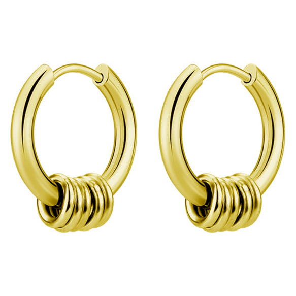 AOI Jewel ピアス メンズ レディース 5連リング フープピアス 両耳